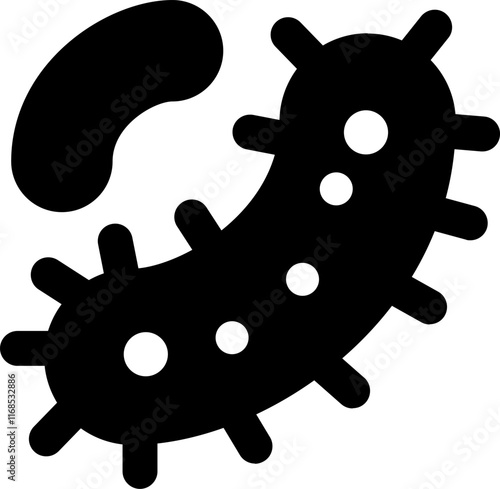 UI Virus Vector Icon Illustration. Glyph Style