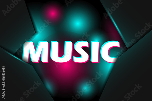 Music. Colored modern background in the style of the social network. Digital background. Stream cover. Social media concept. Vector illustration