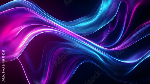 Wallpaper Mural Abstract Neon Waves Flowing Dynamically Across Dark Background Torontodigital.ca