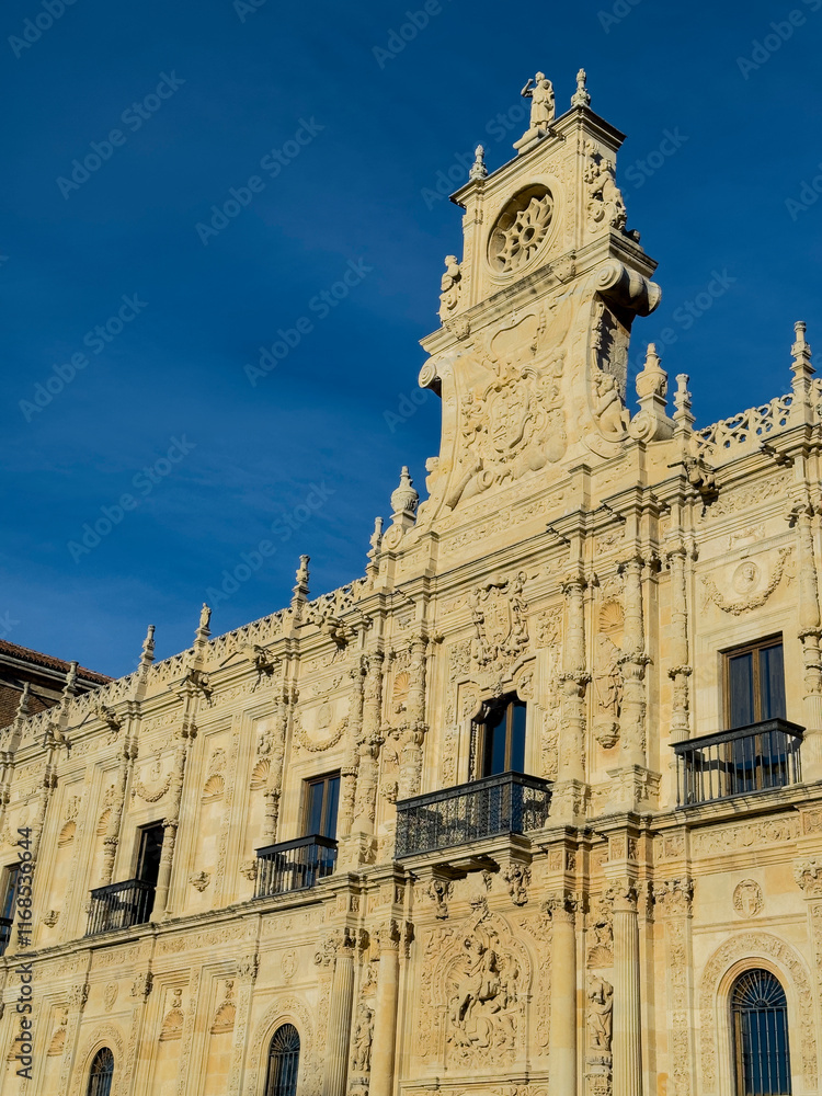 Fototapeta premium The former Convent of San Marcos in the city of Leon. Today is an operating luxury parador hotel, Leon, Spain - stock photo