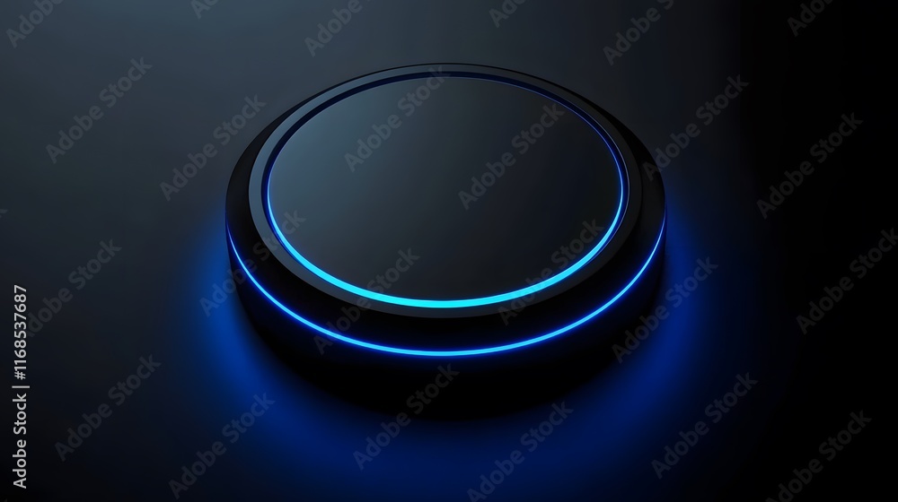 Abstract Circular Design with Neon Blue Glow Abstract Circular Design with Neon Blue Glow