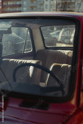 interior of an old car