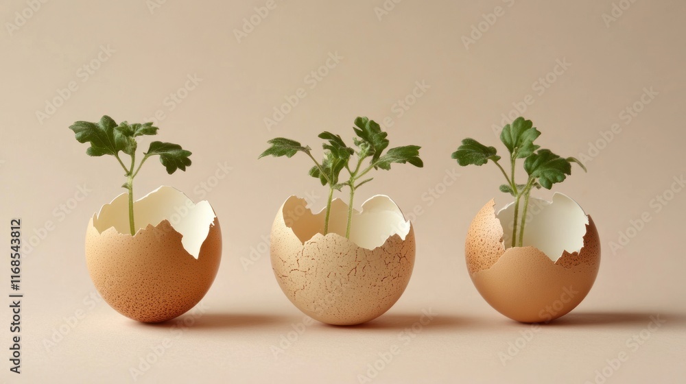 New Life, Rebirth, and Growth: Saplings in Eggshells New Life, Rebirth, and Growth: Saplings in Eggshells