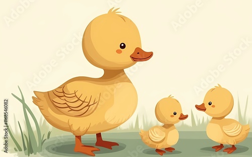 duck with ducklings photo