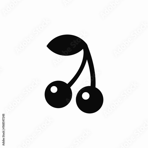cherry  cherries fruit icon vector sign
