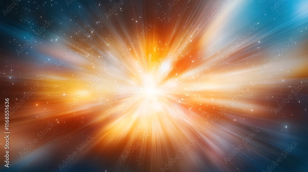 Bright, colorful light burst explosion in space. Bright, colorful light burst explosion in space.