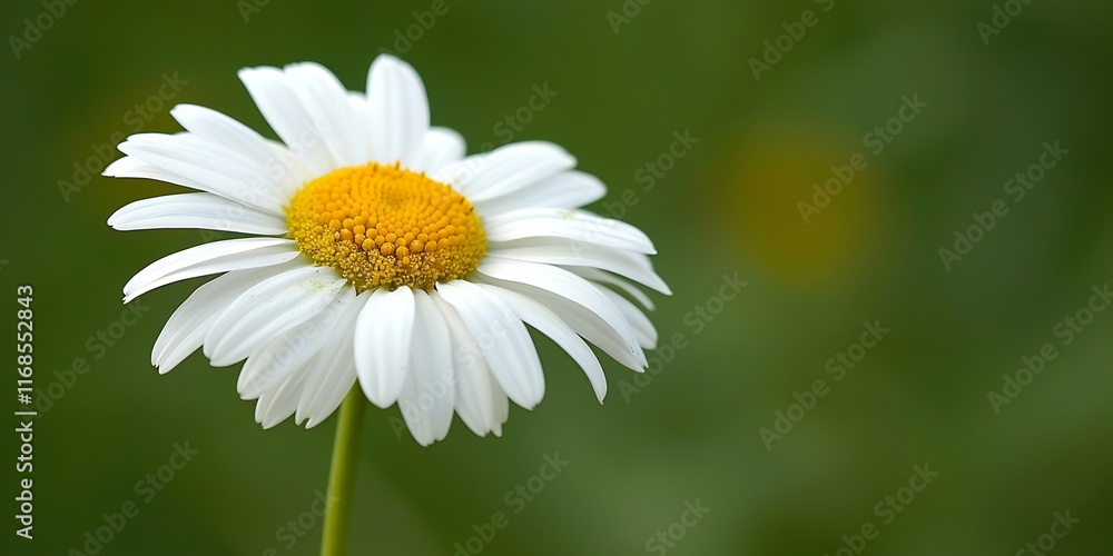 bright yellow daisy against blurred green background nature macro bright yellow daisy against blurred green background nature macro