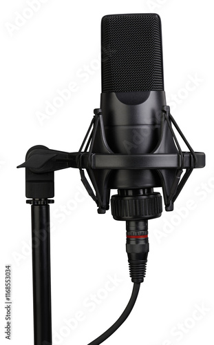 Professional microphone isolated. Podcast or recording studio