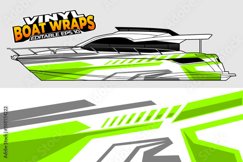 Graphic boat vinyl wrap sticker design