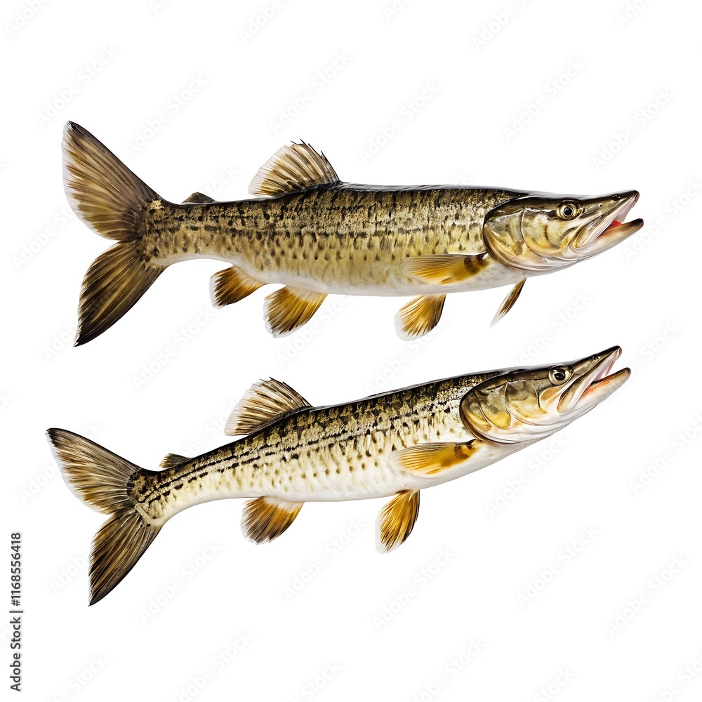 Pike isolated on a white background Pike isolated on a white background