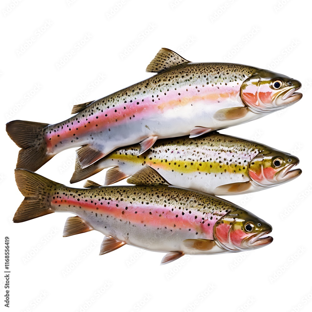 Rainbow Trout isolated on a white background Rainbow Trout isolated on a white background