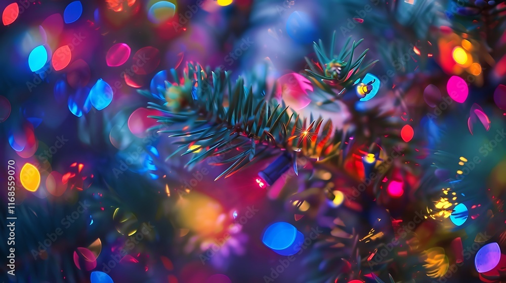 custom made wallpaper toronto digitalsparkling Christmas tree lights glowing against dark winter night