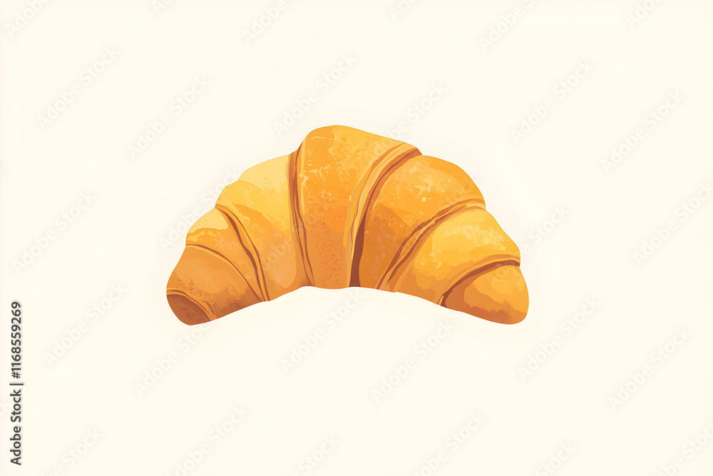 Simplicity of a Golden Minimalist Croissant: A Contemporary Illustration with Classic Elegance Simplicity of a Golden Minimalist Croissant: A Contemporary Illustration with Classic Elegance