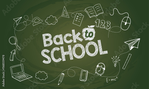 Back to school poster with doodles