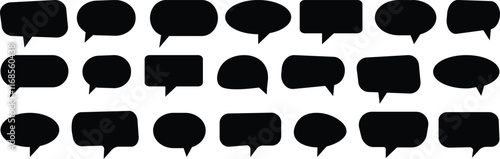 Speech Bubble set. Collection of black speech bubbles. Speech bubble comic. Empty comic speech bubbles set. Speech bubble, speech balloon, chat bubble vector collection. Talk bubble