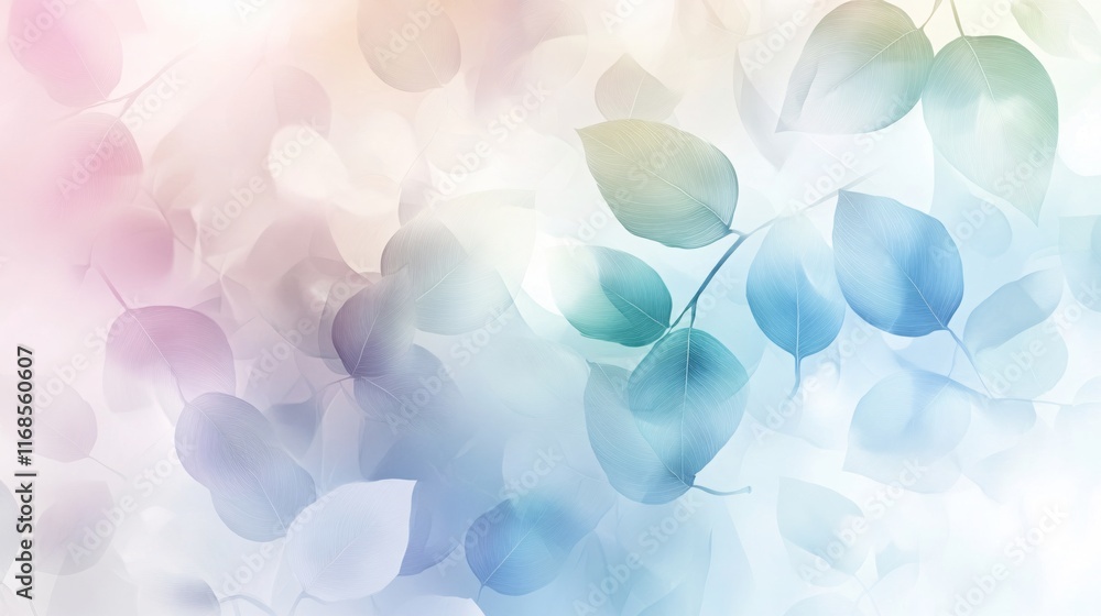 Soft Pastel Background with Delicate Leaves and a Dreamy Aesthetic Vibe Soft Pastel Background with Delicate Leaves and a Dreamy Aesthetic Vibe