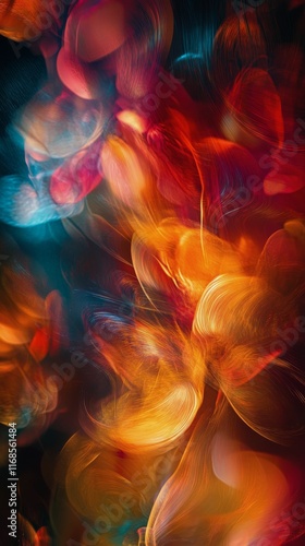 Colorful abstract art featuring a silhouette against a vibrant cosmic background