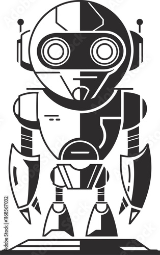 Futuristic Abstract Robotic Silhouette Icon