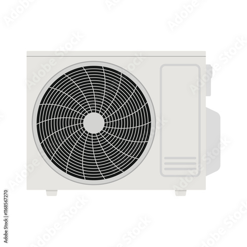 Flat vector illustration of outdoor unit of an air conditioner on a white background