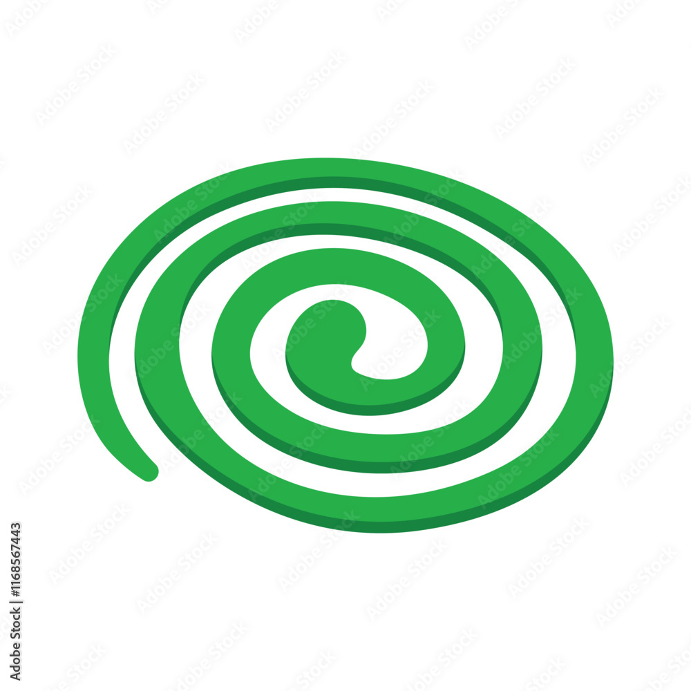 Mosquito coil flat vector design isolated on a white background Mosquito coil flat vector design isolated on a white background