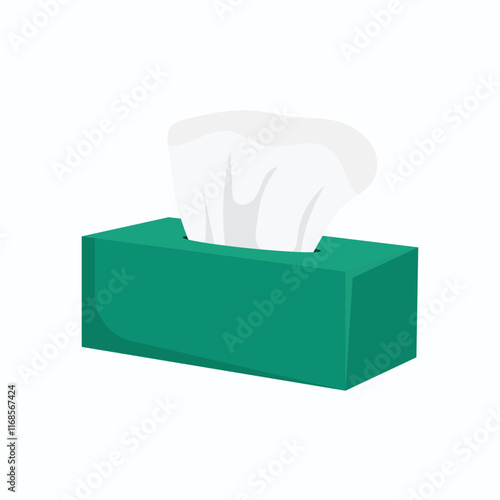 Paper tissues box flat vector design isolated on a white background