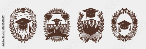 set graduation party templates designs, commencement celebration achievement graduate