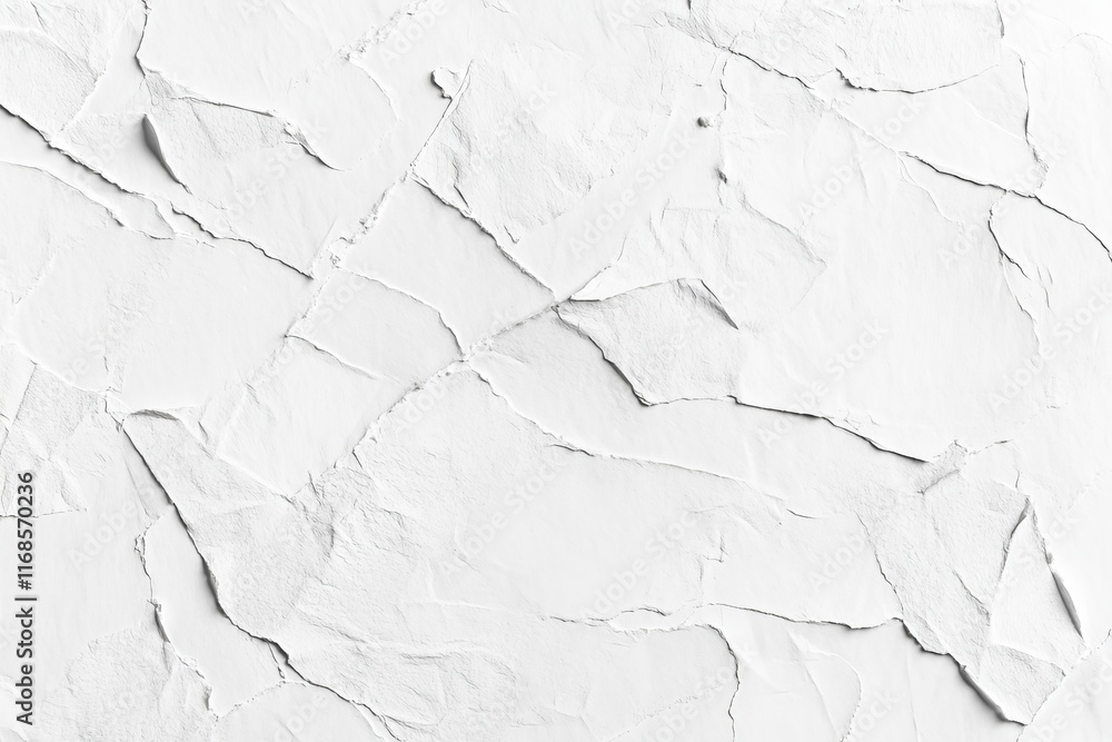 Fototapeta premium White textured wall with cracked surface.