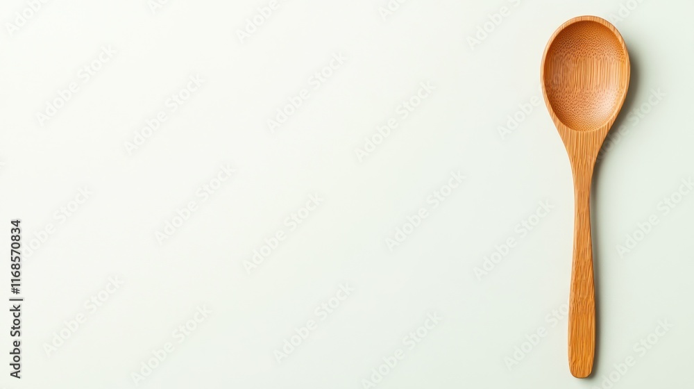 A wooden spoon on a light background, ideal for cooking. A wooden spoon on a light background, ideal for cooking.