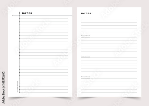 Daily Notes Design, Personal Planner Layout