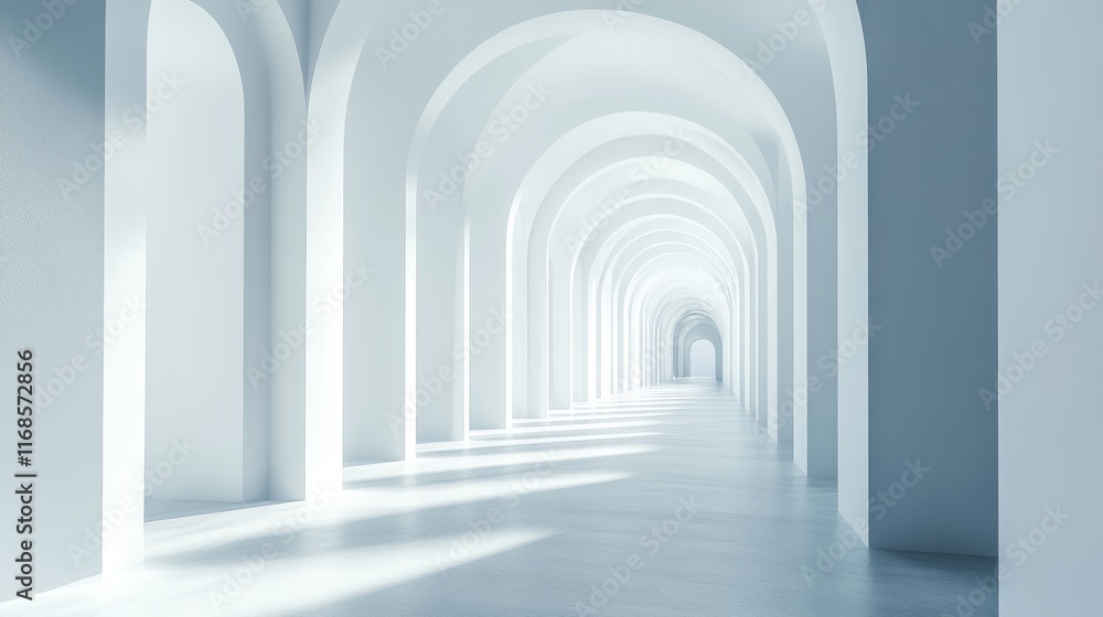 Sunlit white archway hallway. (1) Sunlit white archway hallway. (1)