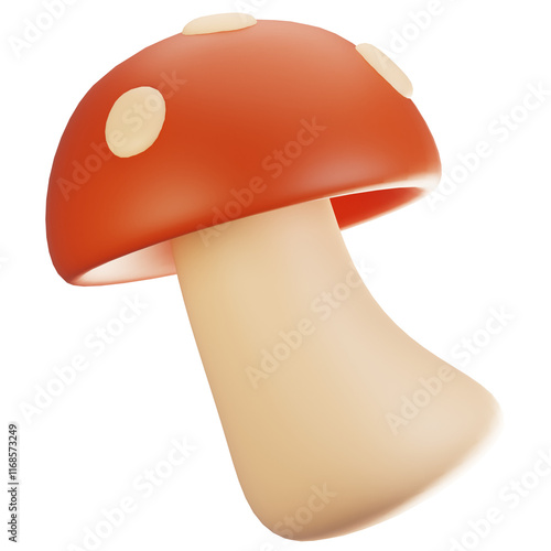 3d rendering adventure game icon concept. 3d render mushroom icon
