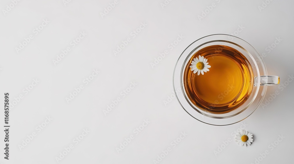 Chamomile with a clear cup of tea on a white
Chamomile with a clear cup of tea on a white