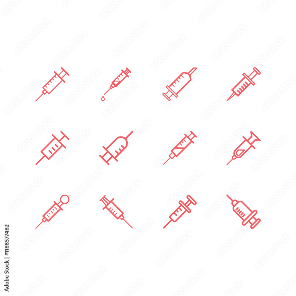 Syringe icons set vector design template.
Syringe icons set vector design template.
