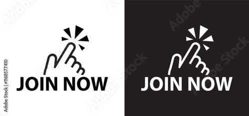 join now sign on white background	