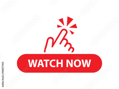 watch now button on white background	