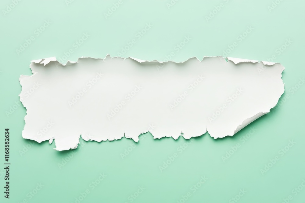Torn white paper on mint green background. (6) Torn white paper on mint green background. (6)