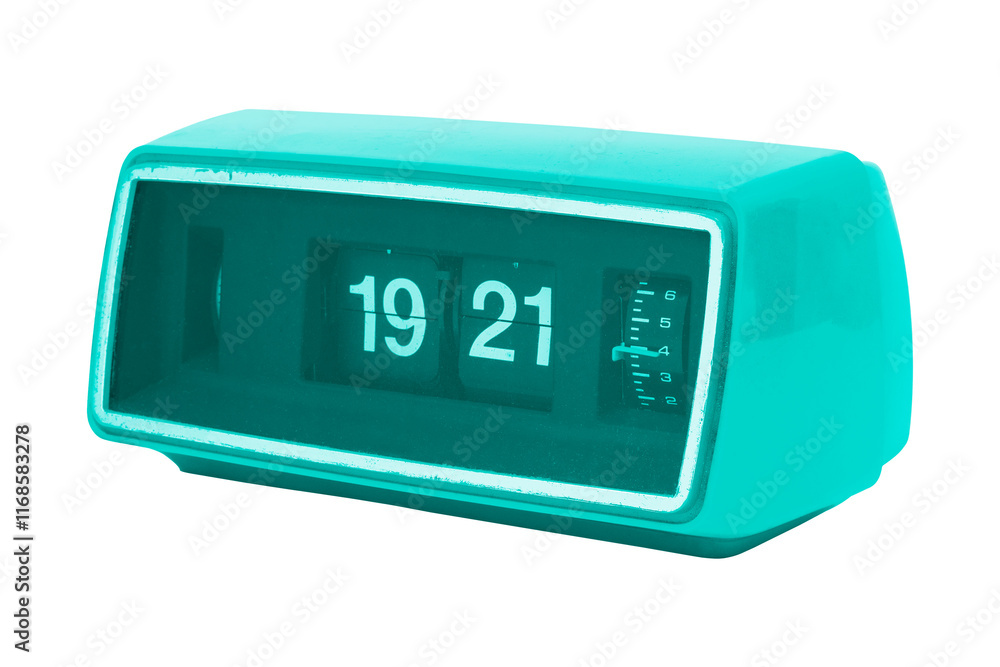Retro turquoise flip clock sticker design element Retro turquoise flip clock sticker design element