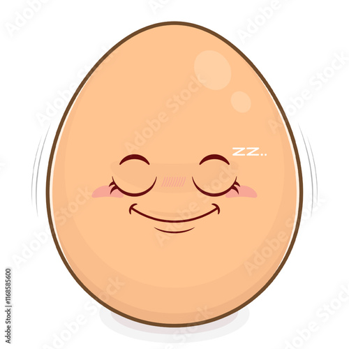 egg sleep face cartoon cute