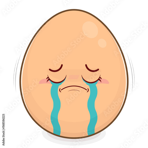 egg crying face cartoon cute