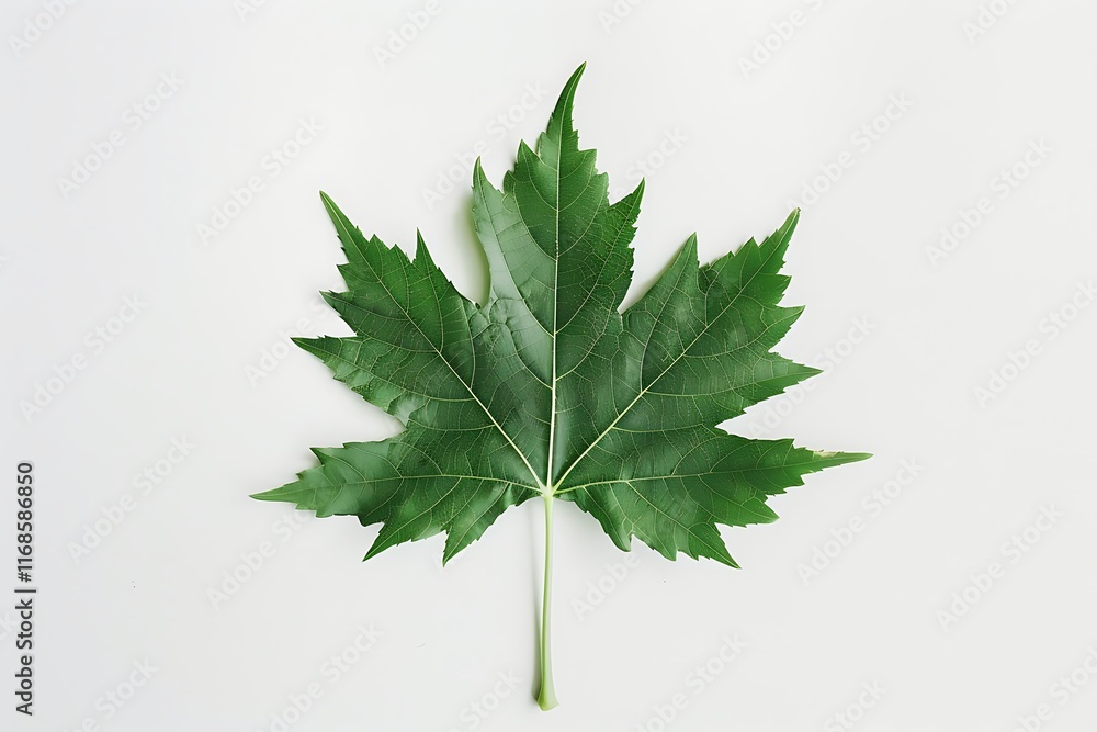 single green leaf with visible veins single green leaf with visible veins