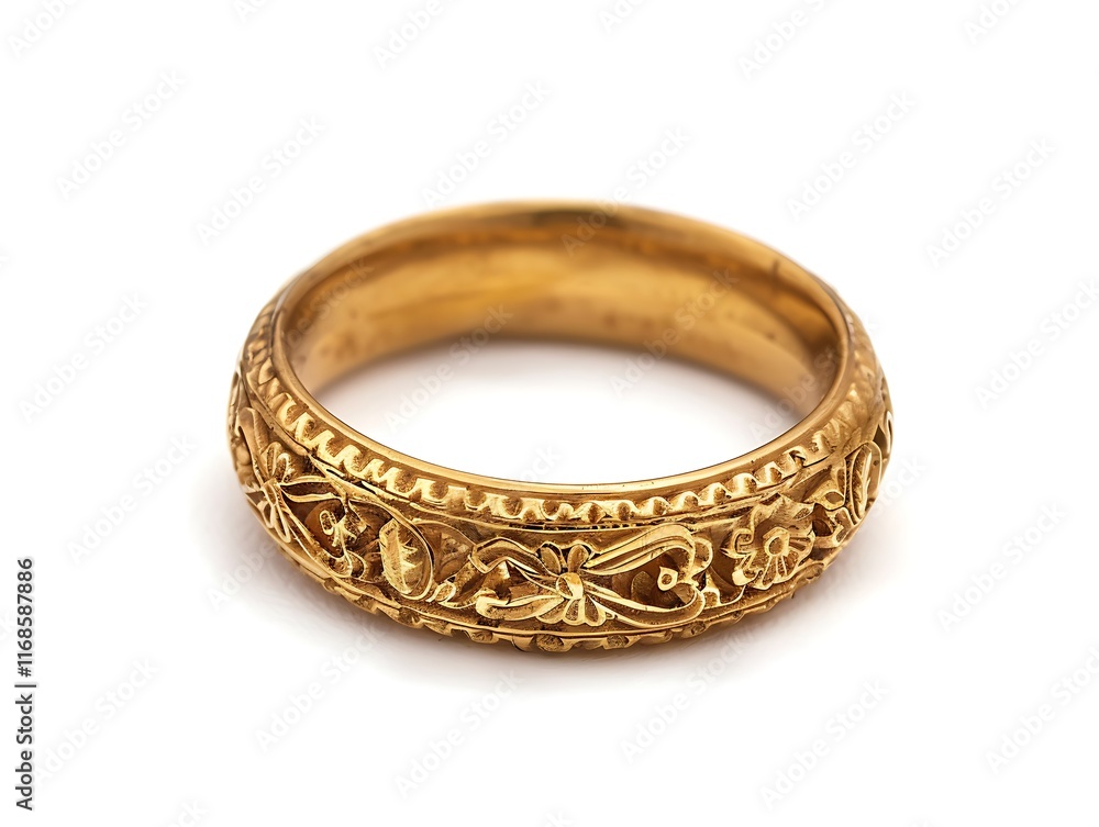 single golden ring with intricate engravings single golden ring with intricate engravings
