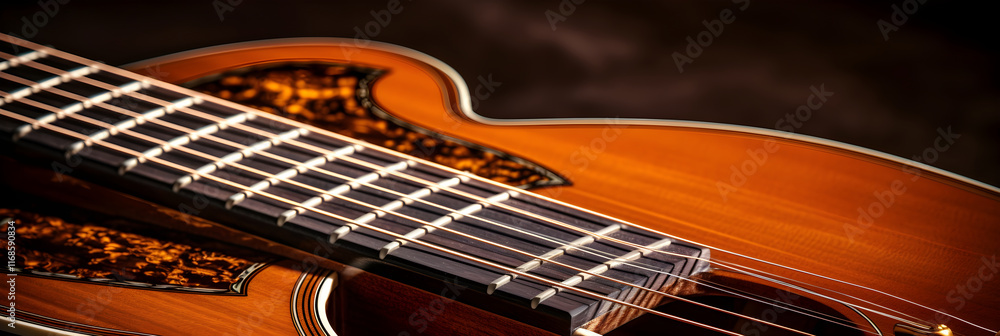Elegant Classic Guitar Captured in a Closeup View: Reflecting Craftsmanship, Design, and Musical Passion Elegant Classic Guitar Captured in a Closeup View: Reflecting Craftsmanship, Design, and Musical Passion
