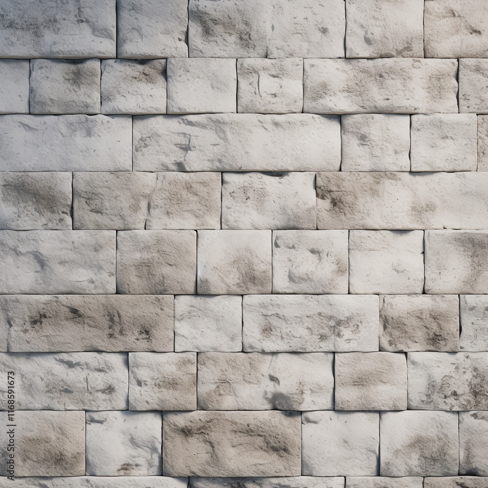 Fototapeta premium Minimalistic white textured tile wall with a geometric pattern. Modern architectural design for backgrounds and creative projects.