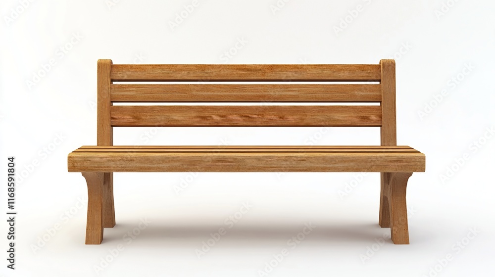 Handcrafted wooden bench with simple lines, isolated on white for modern farmhouse interiors Handcrafted wooden bench with simple lines, isolated on white for modern farmhouse interiors