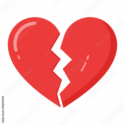 Heartbreak, Broken heart  or divorce flat vector icon sign silhouette illustration for apps websites photo overlays t-shirt print flyer poster design