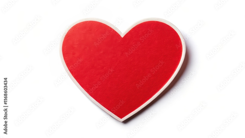 Red heart shape sticker isolated on white background , love symbol, sticker Red heart shape sticker isolated on white background , love symbol, sticker