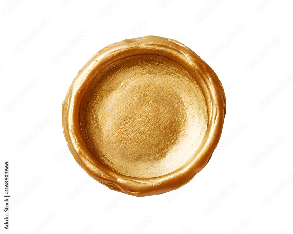 Gold Wax Seal Impression Isolated On A White Background, PNG Transparent Gold Wax Seal Impression Isolated On A White Background, PNG Transparent