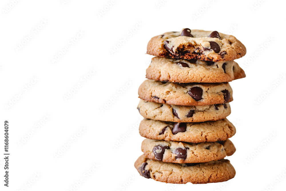 Isolated Stack of Chocolate Chip Cookies Isolated Stack of Chocolate Chip Cookies