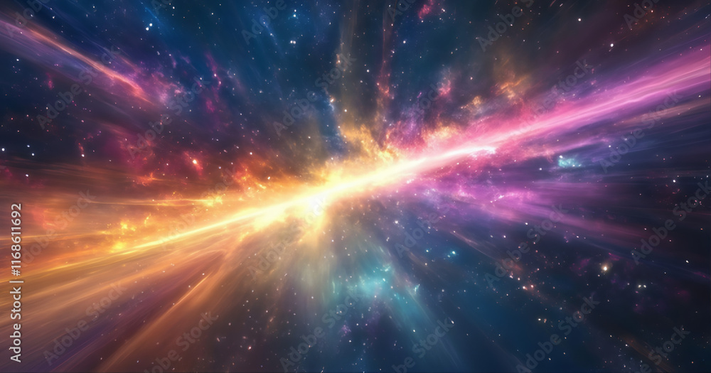 Obraz premium Cosmo burst of energy in space collider