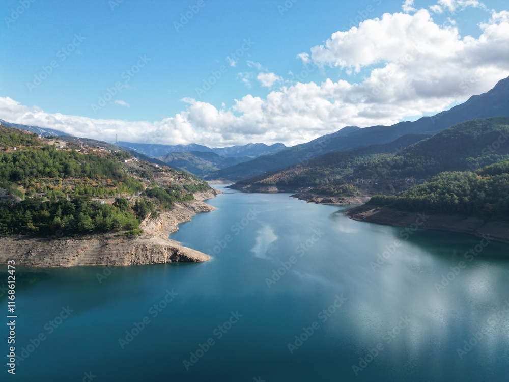 Naklejka premium 4k drone view of the canyon. High quality photo